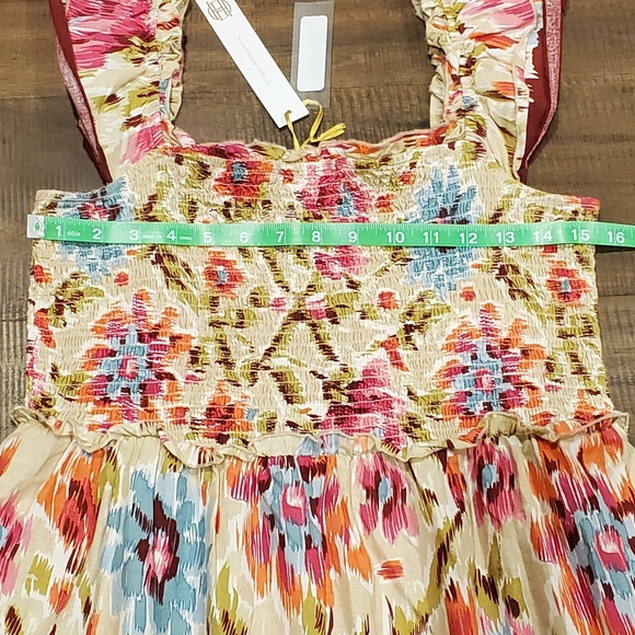 House of Harlow 1960 Maxi Dress,Pockets, Cotton, Khaki Pink Floral, Large, NWT - Picture 13 of 15